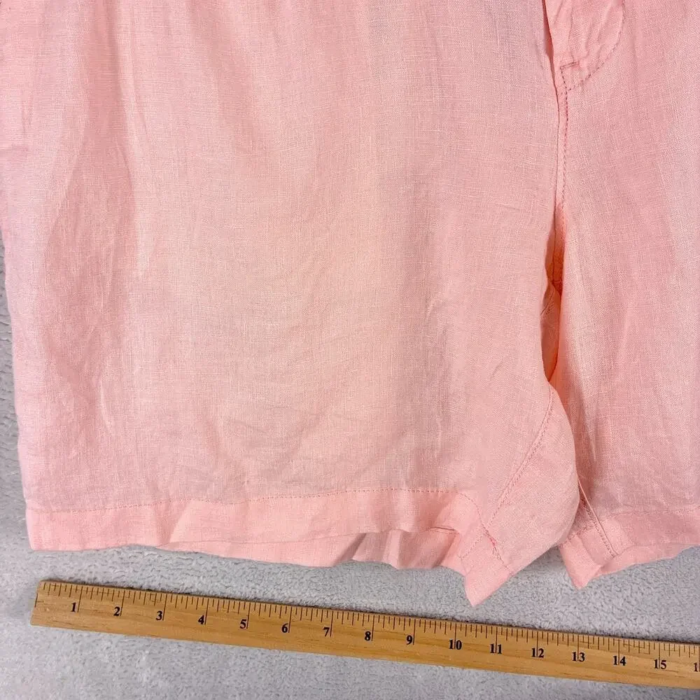 J.Crew Oarsman Shorts Mens 35 (36) Pink Linen Pleated Preppy Beach Hamptons